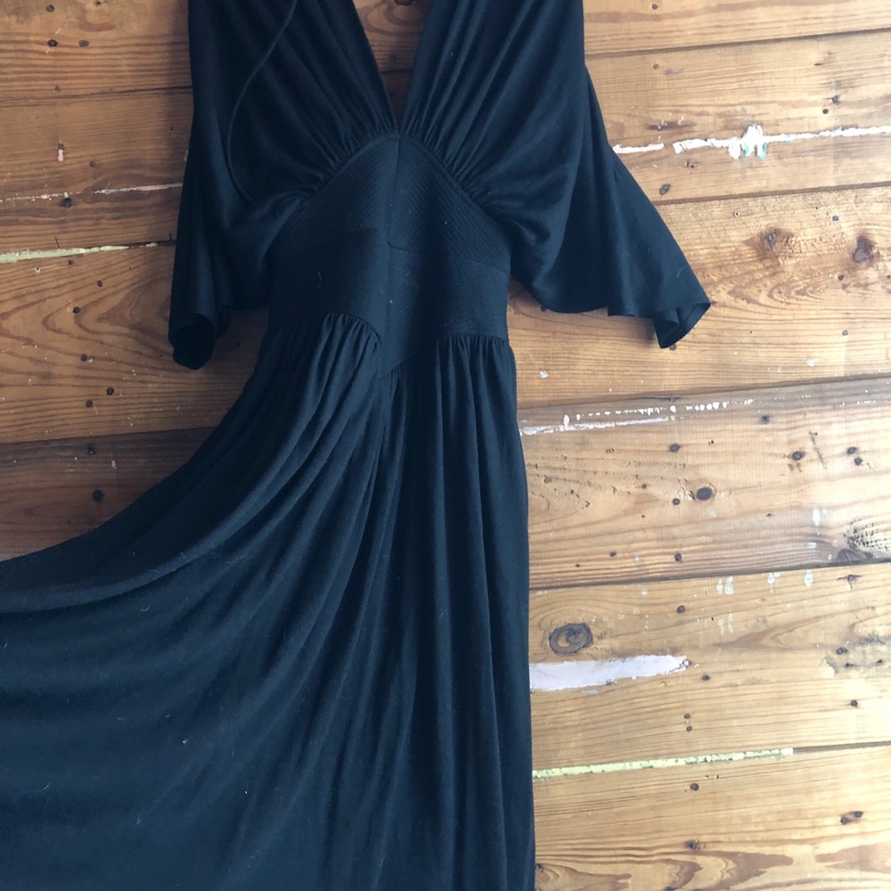 Incredible Black Wool Dolman Corset Dress